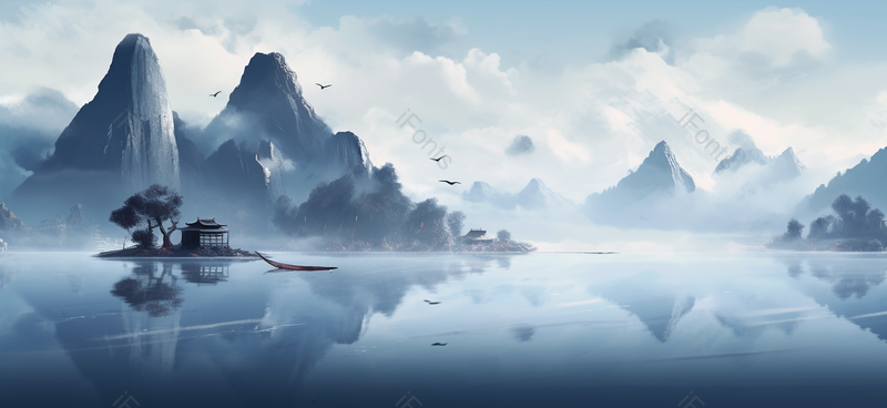 手绘中国风意境水墨山水,插画/手绘图,插画/手绘图库,插画/手绘图下载,插画/手绘